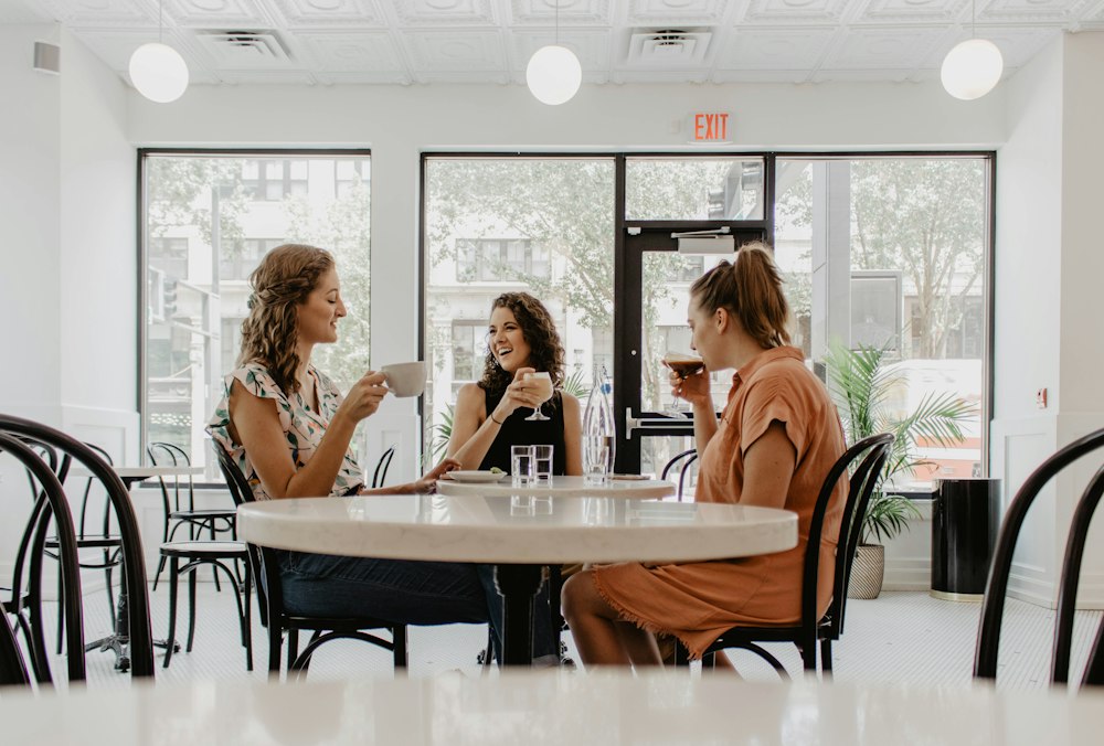 Women chatting over coffee